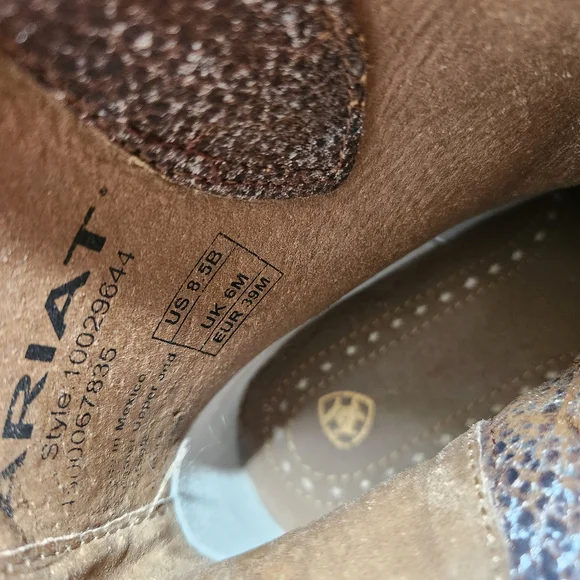 Ariat Brown Distressed Ankle Booties - Picture 3 of 5